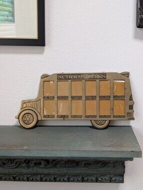 Olee Vintage Brass Bus “School Days” Picture Frame 1st - 12th Grade Wall Hanger